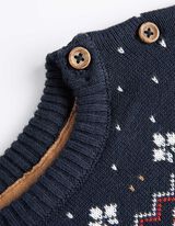 Trui - Motief all-over - donkerblauw