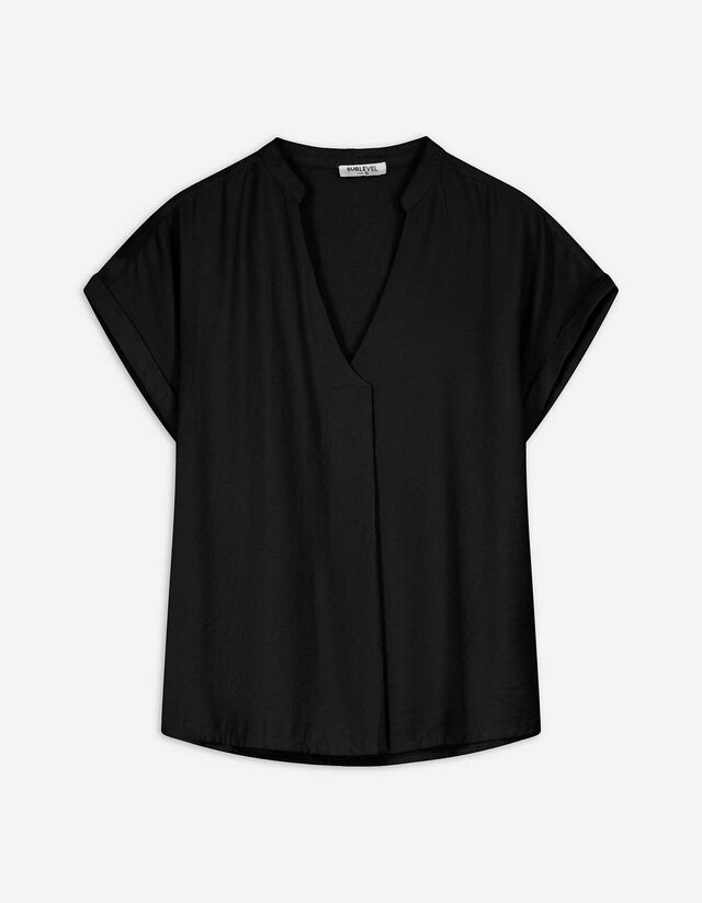 Blusenshirt - einfarbig - schwarz