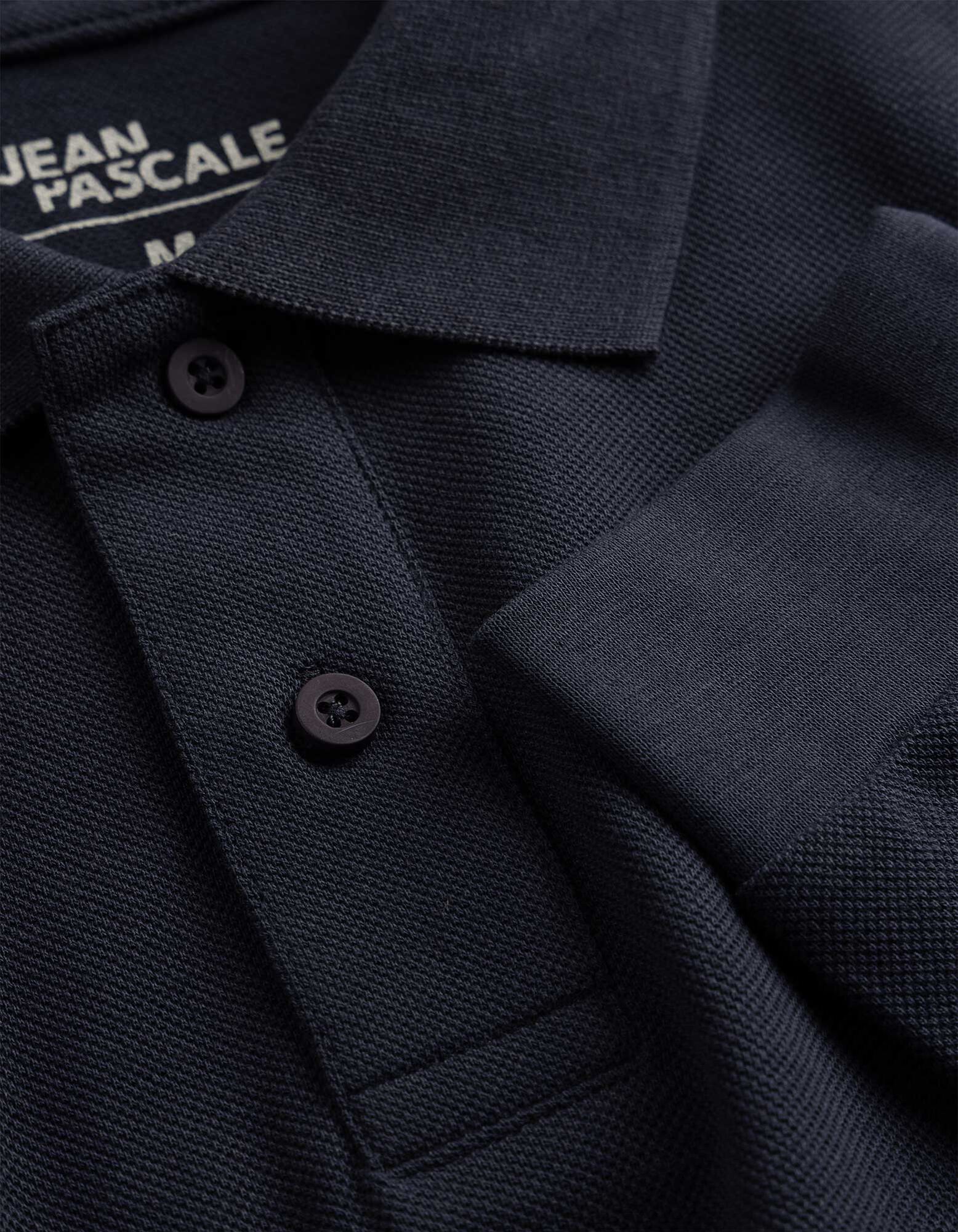 Langarmshirt - Polokragen - Dunkelblau
