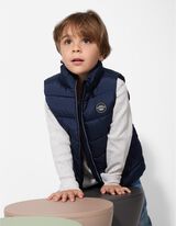 Prešívaná vesta - Aplikácia - tmavomodra