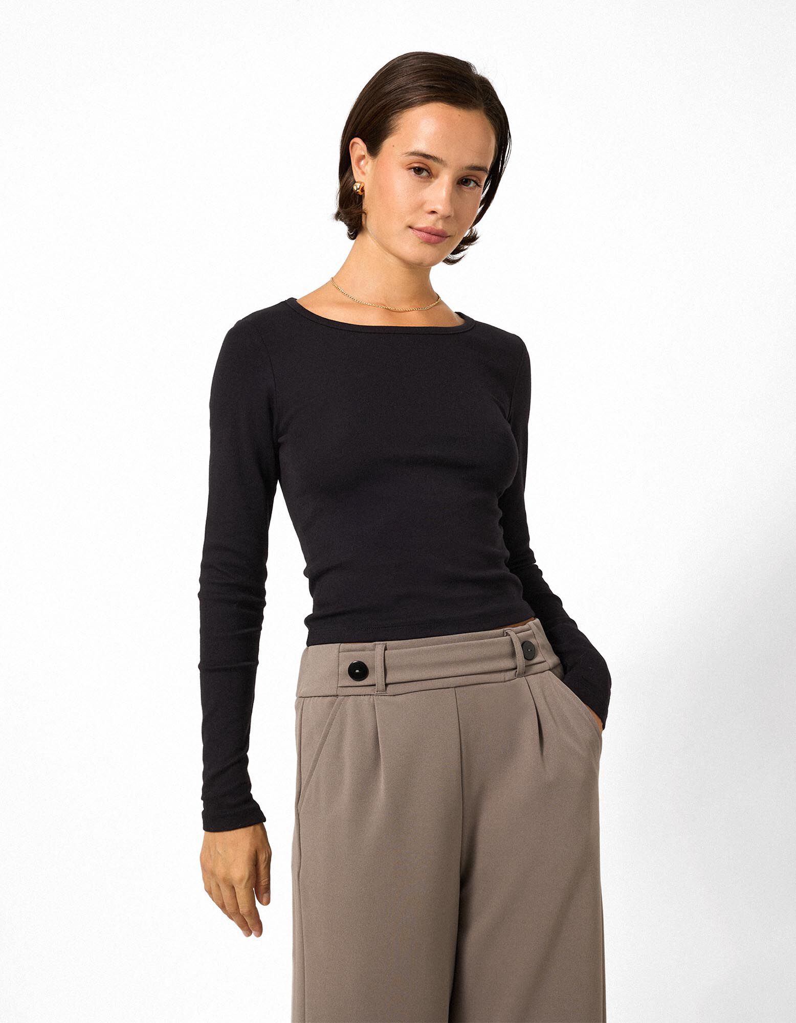 Cropped Shirt - Cropped - Schwarz
