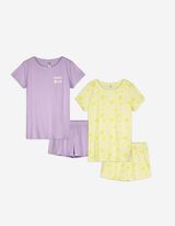Pigiama completo (maglia + shorts) - Confezione doppia - giallo chiaro