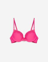 Reggiseno t-shirt - Inserto in pizzo - rosa fucsia