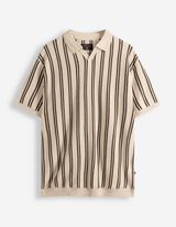 Poloshirt - Streifen - beige