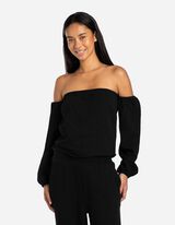 bluzka - Muślin - czarny