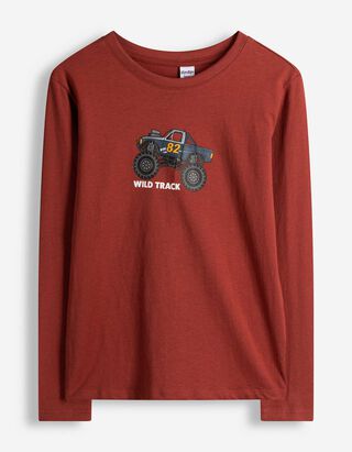 Longsleeve - Voorkantprint - Donkerrood