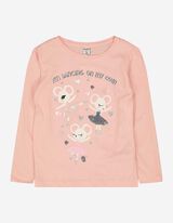 Maglia a manica lunga - Paillettes doubleface - rosa fucsia