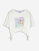 Cropped shirt - Oversized fit - wit