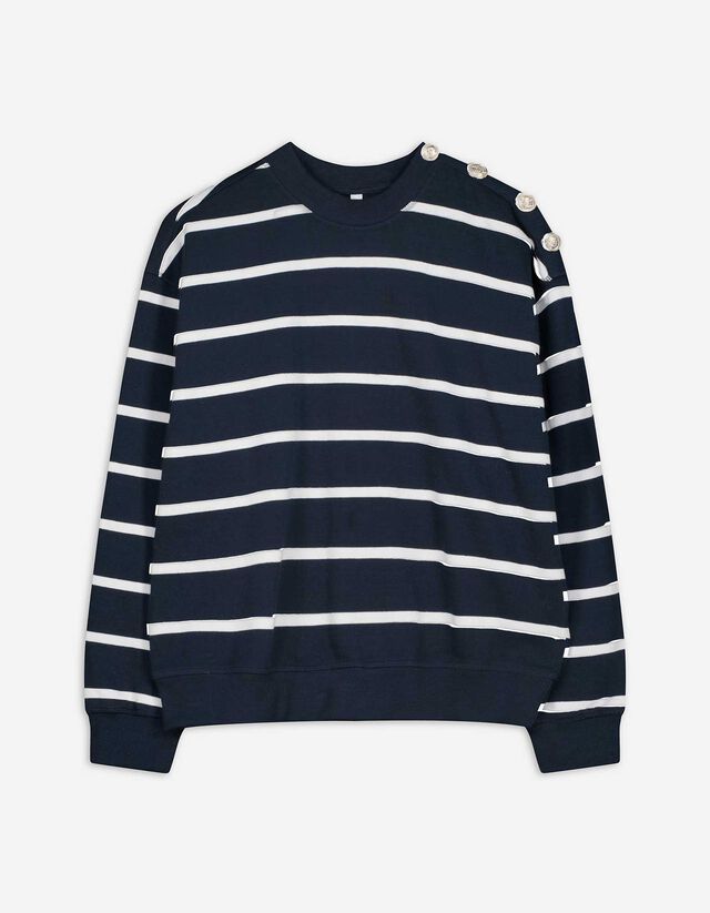 Sweat-shirt - Mélange de coton - Bleu foncé
