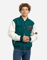 College jas - Borduursels - groen