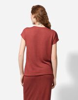 Strickshirt - Viskose-Mix - dunkelrot