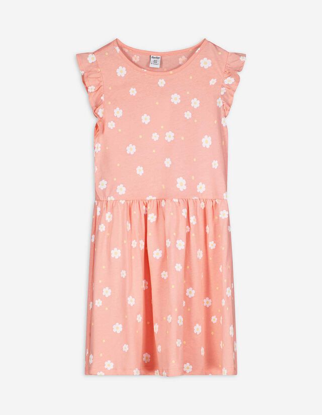 Kleid - Allover-Print - orange