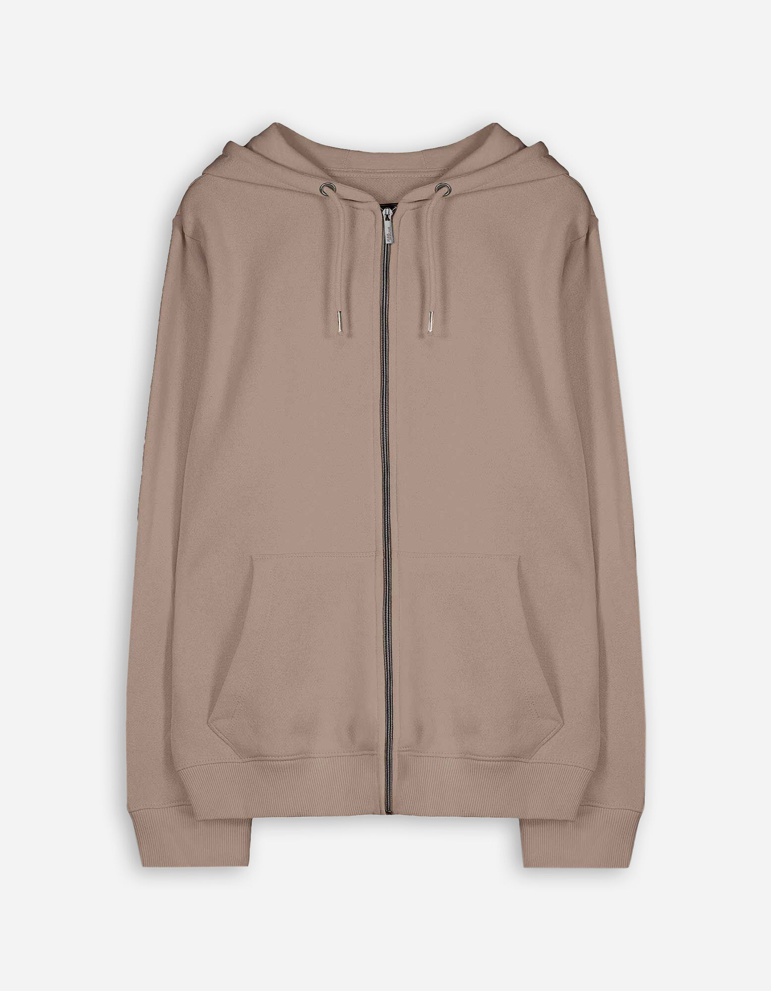 Felpa aperta - Cappuccio con coulisse - marrone chiaro