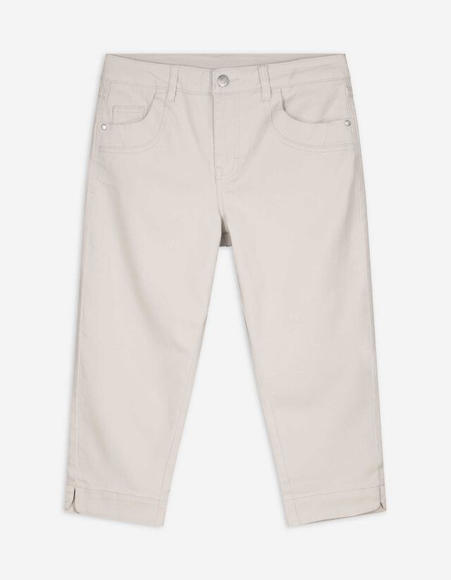 Capri-stiilis püksid - Twill - valge