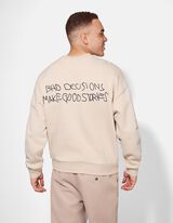 Sweatshirt - Print - beige