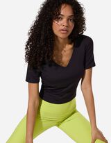 T-shirt - Uitneembare cups - Zwart