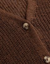 Stricktop - Knopfleiste - braun