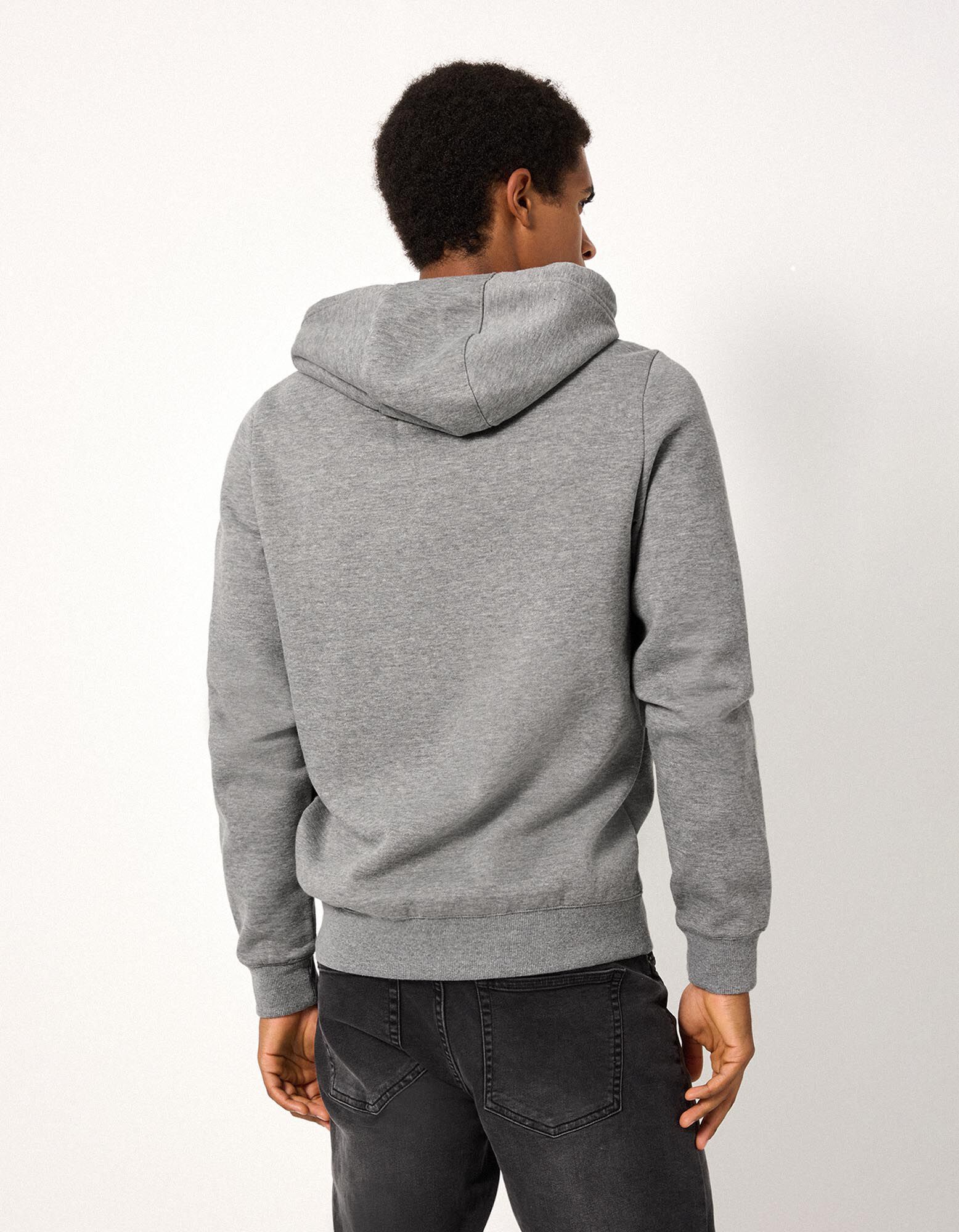 Sweatjacke - Kapuze mit Tunnelzug - Grau