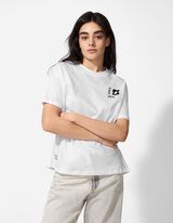 T-shirt - Print op rug - wit