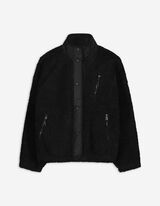 Jacke - Teddyfell - schwarz