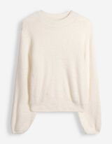 Pullover - Rundhals-Ausschnitt - Off-White