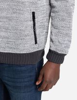 Pleteni kardigan - Kapuljača - sivo