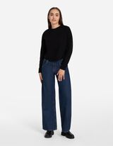 Sweatshirt - Tunnelzug am Saum - schwarz