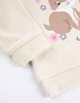 Sweatshirt - Mouwen met volants - beige