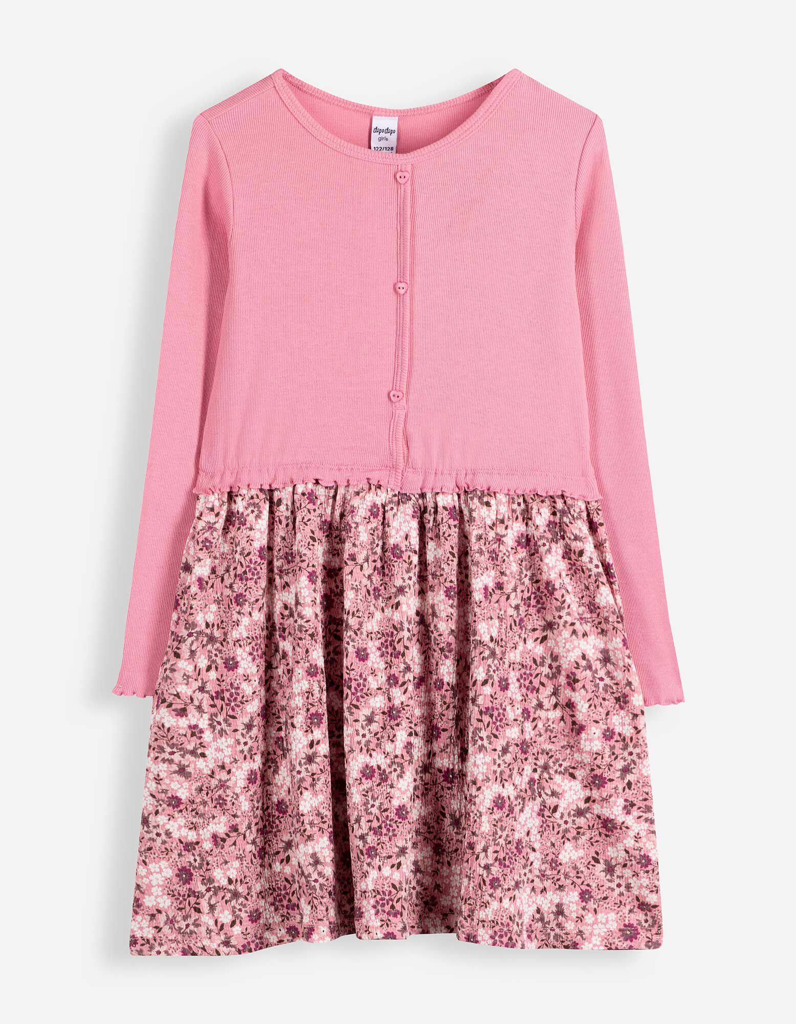 Kleid - Florales Muster - Pink