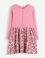Kleid - Florales Muster - Pink