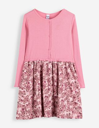 Kleid - Florales Muster - Pink