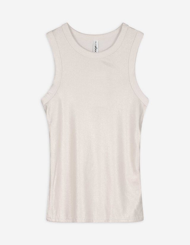 Top - Glitzerprint - weiß