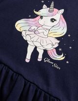 Jurk - Effen - donkerblauw