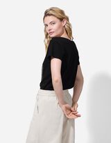 T-shirt - Glitterprint - zwart