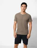 Tričko - Knoflíky - svetle hneda