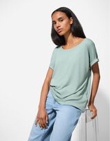 Tričko - Směs s viskózou - tyrkysova