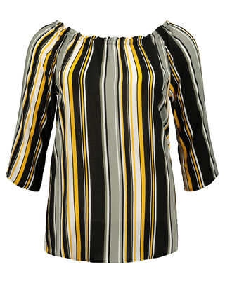 Damen Off-Shoulder-Bluse mit floralem Muster