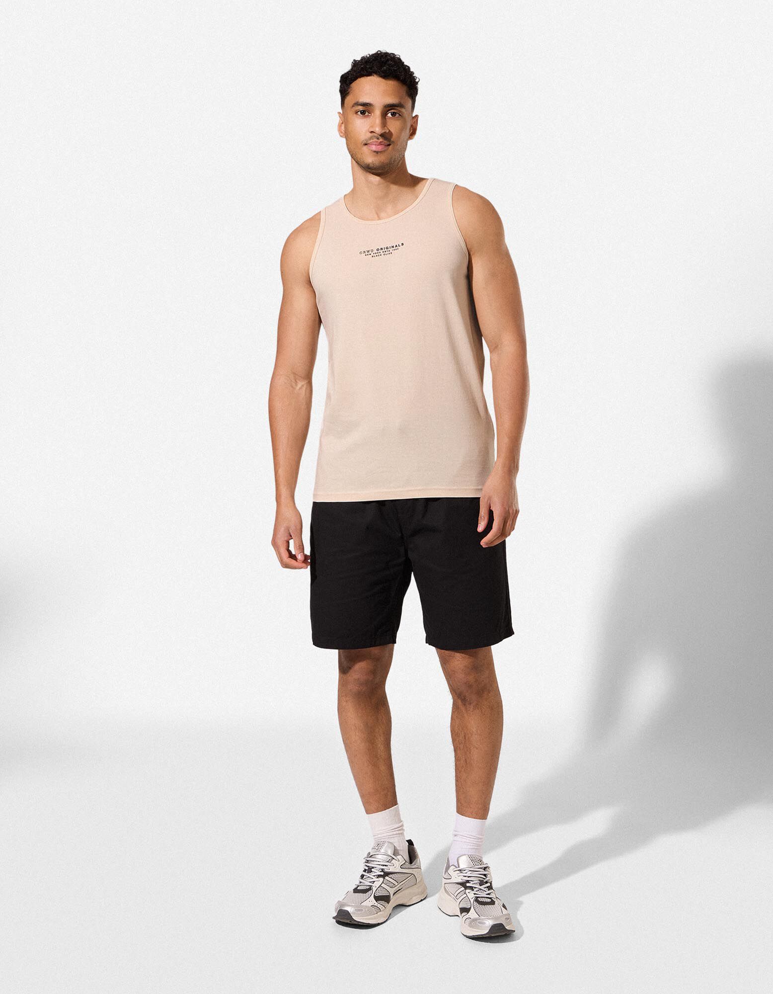 Tanktop - &Auml;rmellos - Beige