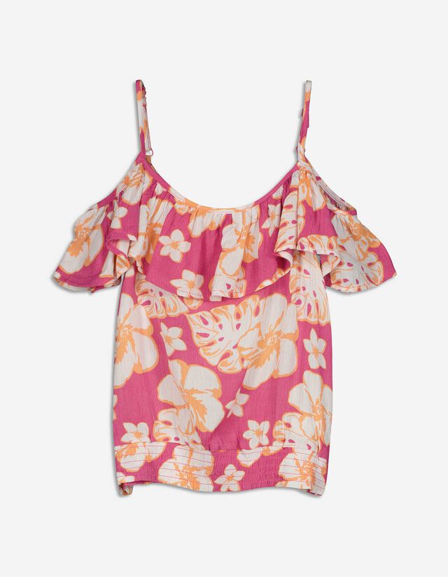 Maglia blusata - A spalle scoperte - rosa fucsia