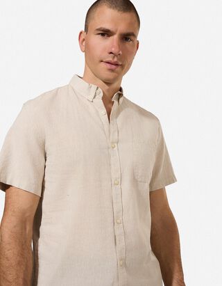 Hemd - Leinen-Mix - beige