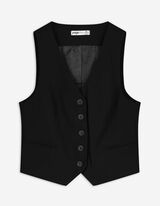 Weste - einfarbig - schwarz