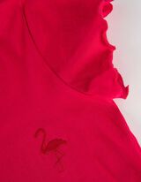 Maglia pigiama - Ricami - rosa fucsia