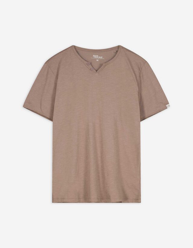 T-Shirt - T-Shirt-Ausschnitt - beige