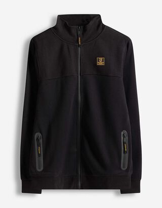 Sweatjacke - Stehkragen - schwarz