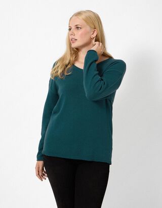 Pullover - V-Ausschnitt - Dunkelblau