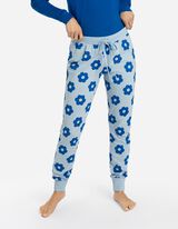 Pižaminės kelnės - Įvertas raištelis apačioje - sviesiai melynas