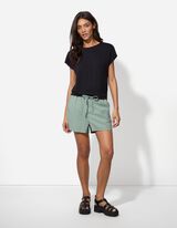 Kratke hlače - High Waist - tamno zelena