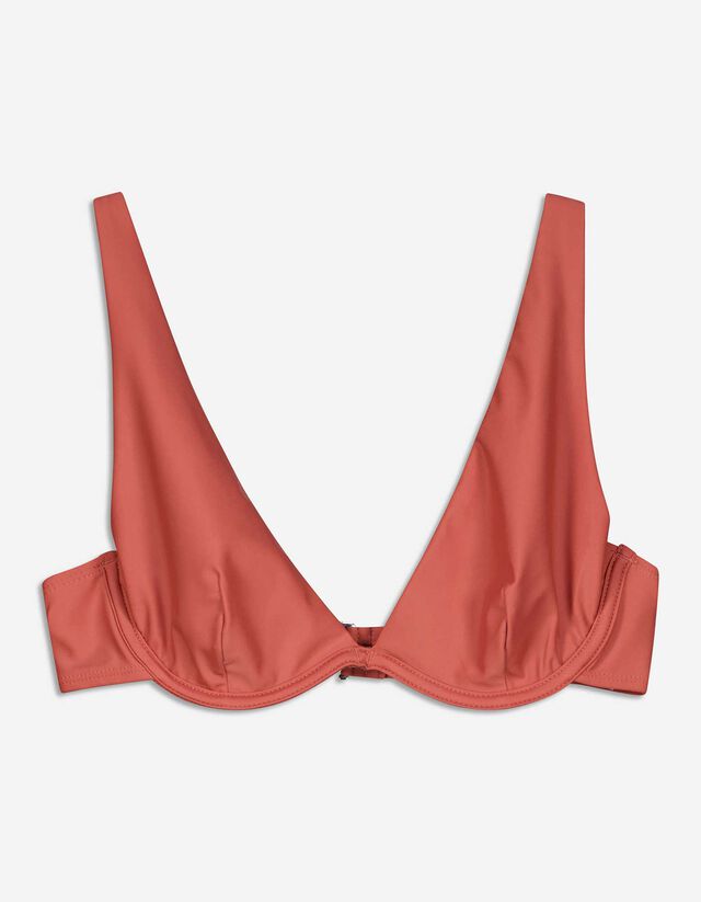 Bikinová podprsenka - Jednobarevné - sv. cervena