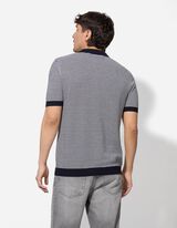 koszulka polo - wz&oacute;r na całej powierzchni - ciemny niebieski