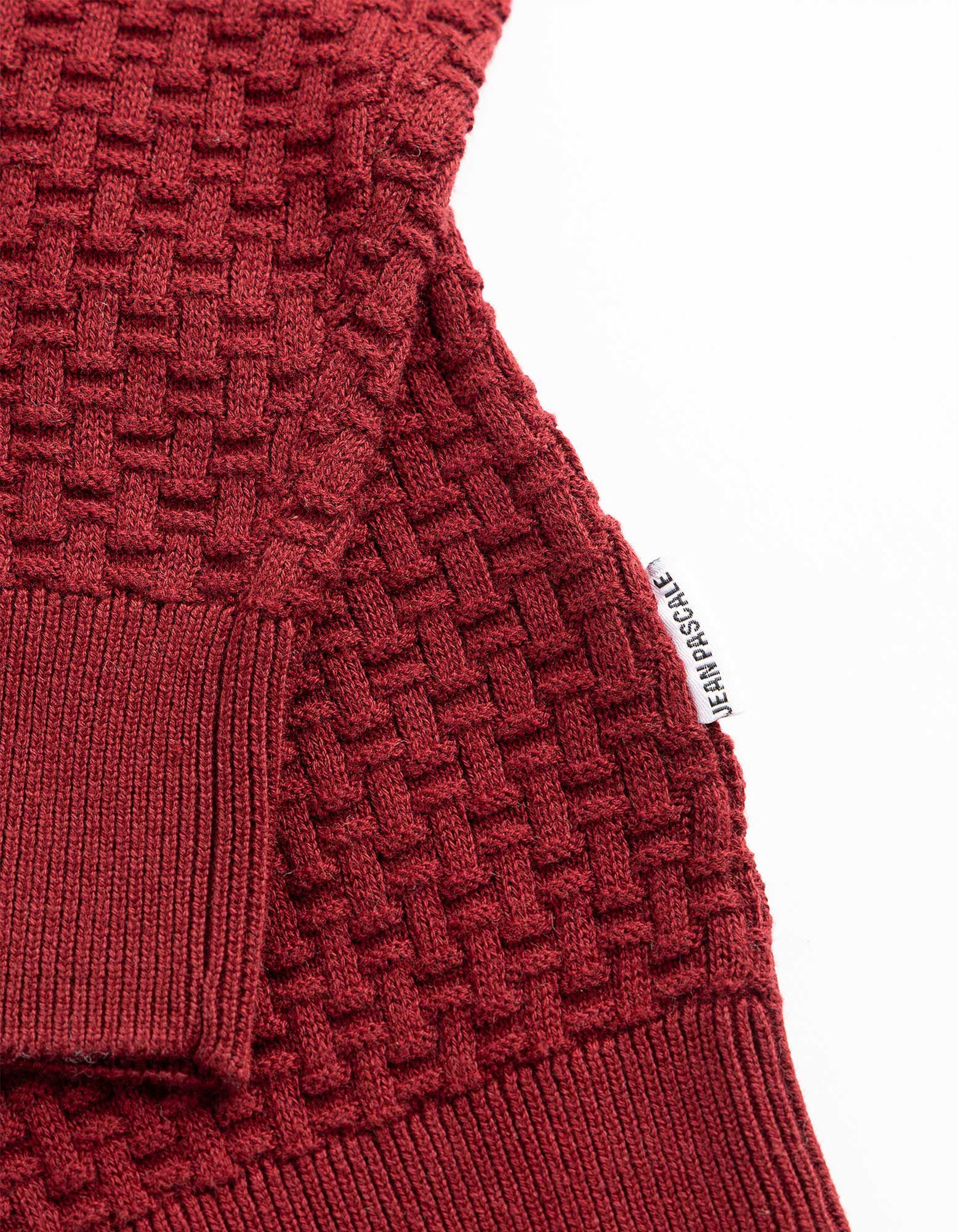 Pullover - mit Struktur - Dunkelrot
